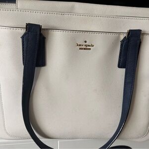 Kate Spade Ivory and Dark Blue Tote